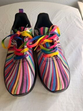 Women’s Rainbow Stripe Athletic Sneakers - Multicolor